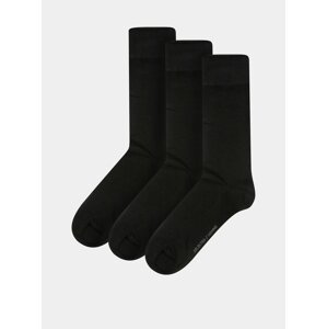 Súprava troch párov ponožiek v čiernej farbe Selected Homme Cotton