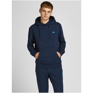 Tmavomodrá basic mikina s kapucou Jack & Jones King