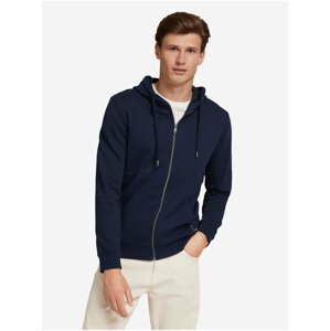 Tmavomodrá pánska mikina na zips Tom Tailor Denim Sweatjacket