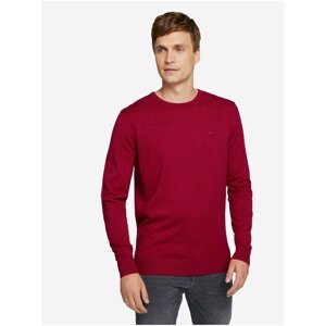 Tmavočervený pánsky sveter Tom Tailor Basic