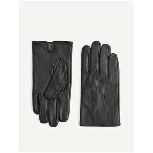 Čierne kožené rukavice Celio Figlove