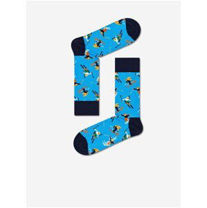 Čierno-modré ponožky so zimným motívom Happy Socks