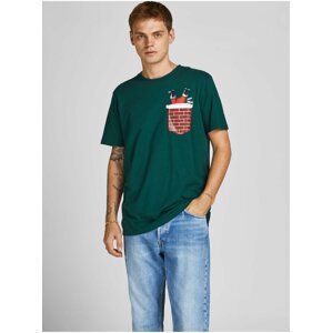 Zelené vianočné tričko Jack & Jones Noelle