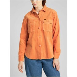 Oranžová dámska menčestrová košeľová bunda Lee