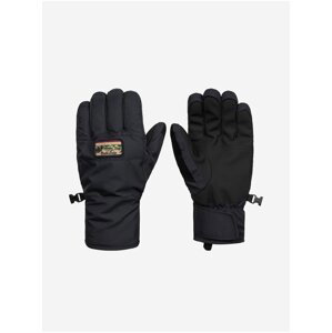 Čierne pánske koženkové športové zimné rukavice Quiksilver