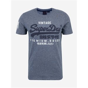 Tričká s krátkym rukávom pre mužov Superdry - modrá