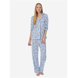 Bielo-modré dámske vzorované pyžamo Lauren Ralph Lauren
