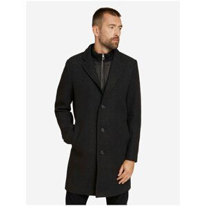 Čierny pánsky vlnený kabát Tom Tailor