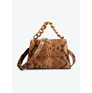 Hnedá dámska vzorovaná malá crossbody kabelka Guess Tullia