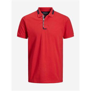 Červená polokošeľa Jack & Jones Cut Polo