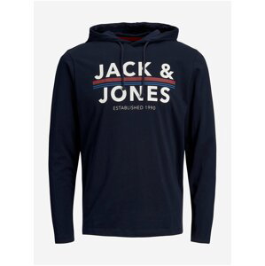 Tmavomodré tričko s kapucou Jack & Jones Ron