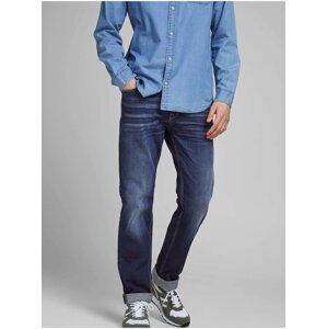 Tmavomodré slim fit rifle Jack & Jones Clark