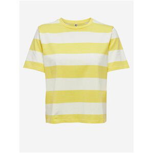 Krémovo-žlté pruhované tričko Jacqueline de Yong Pablo