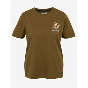 Hnedé dámske tričko Superdry Military Narrative Tee