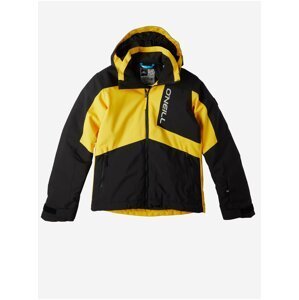 Čierno-žltá detská zimná bunda s kapucou O'Neill Hammer Jr Jacket