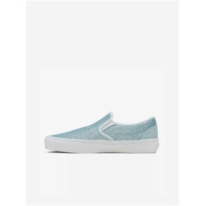 Svetlomodré dámske trblietavé slip on tenisky VANS Classic Slip On