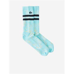 Sada dvoch párov vzorovaných ponožiek v modrej a šedej farbe Quiksilver