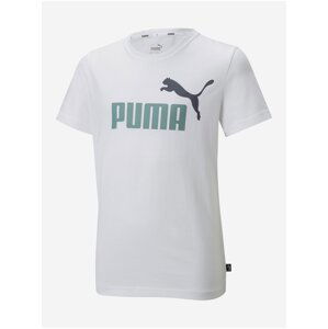 Biele chlapčenské tričko s potlačou Puma