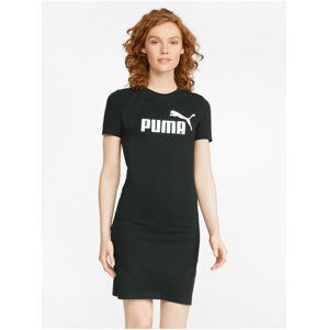 Čierne dámske šaty s potlačou Puma