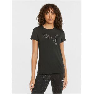 Čierne dámske vzorované tričko Puma Stardust