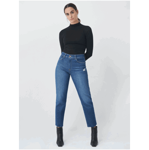 Tmavomodré dámske skrácené slim fit rifle Salsa Jeans