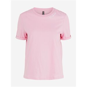 Ružové tričko s nápisom Pieces Velune