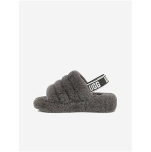 Šedá dámska domáca obuv UGG Fluff Yeah Slide