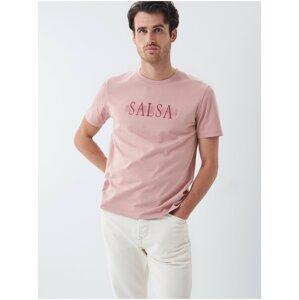 Tričká s krátkym rukávom pre mužov Salsa Jeans - ružová