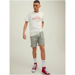 Svetlozelené žíhané chino kraťasy Jack & Jones Sky