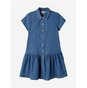 Modré dievčenské rifľové košeľové šaty name it Fabiana