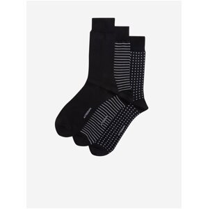 Bavlnené modalové ponožky Pima v rôznom prevedení, 3 páry Marks & Spencer čierna