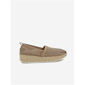 Hnedé dámske dierkované espadrilky Skechers City Sparkle