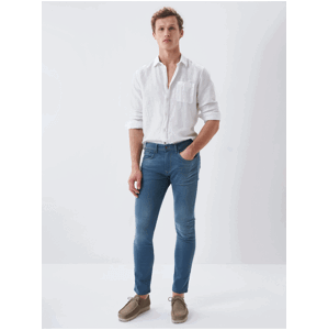 Modré pánske skinny fit rifle Salsa Jeans