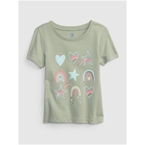 Šedé dievčenské tričko s potlačou GAP