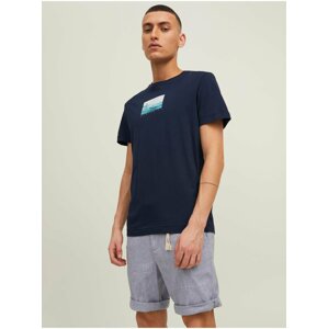 Tmavomodré tričko Jack & Jones Malibu