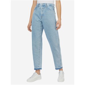 Svetlomodré dámske skrátené mom fit rifle Pepe Jeans Rachel