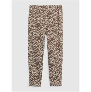 Hnedé dievčenské legíny GAP organic capri leopard