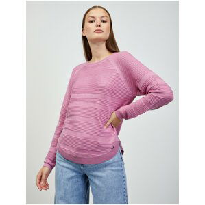 Ružový dámsky rebrovaný sveter ZOOT.lab Heddie