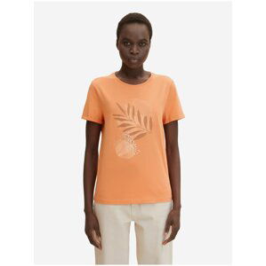 Oranžové dámske vzorované tričko Tom Tailor
