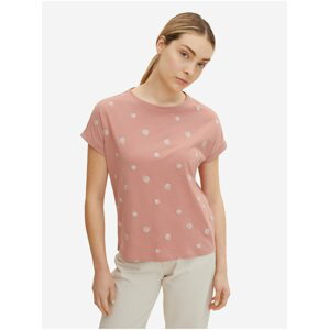 Ružové dámske vzorované tričko Tom Tailor