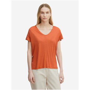 Oranžové dámske basic tričko Tom Tailor