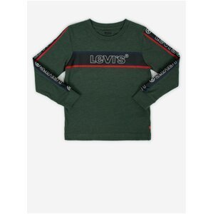 Čierno-zelené chlapčenské tričko s dlhým rukávom Levi's®