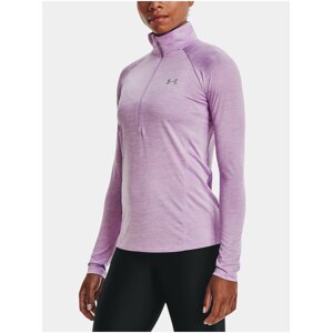 Svetlofialové dámske tričko Under Armour Tech 1/2 Zip - Twist-PPL