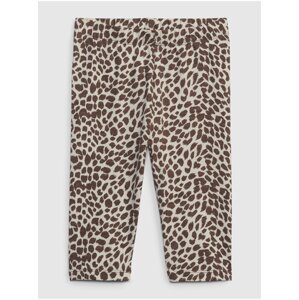 Béžové dievčenské legíny organic capri leopard GAP