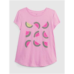 Ružové dievčenské tričko organic melón GAP
