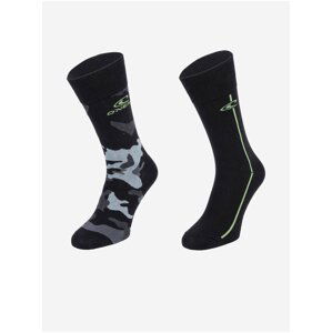 Sada dvoch unisex vzorovaných ponožiek v šedo-čiernej farbe O'Neill SOCK 2PACK