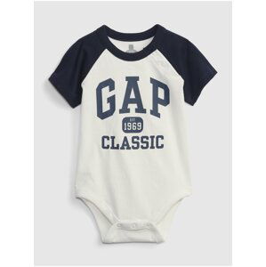 Biele baby body s logom GAP