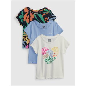 Farebné dievčenské tričká organic, 3ks GAP