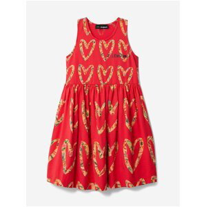 Červené dievčenské vzorované krátke šaty Desigual Griselda