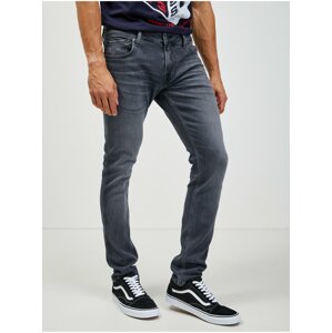 Šedé pánske slim fit rifle Guess Miami